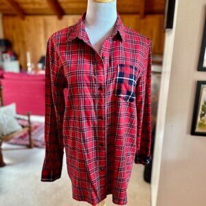 MADEWELL Black and Red Plaid Tartan Button Down Shirt – S